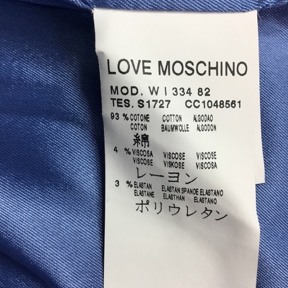 LOVE MOSCHINO Light Blue Gray 3 Button Blazer Size 6 US - Picture 9 of 9